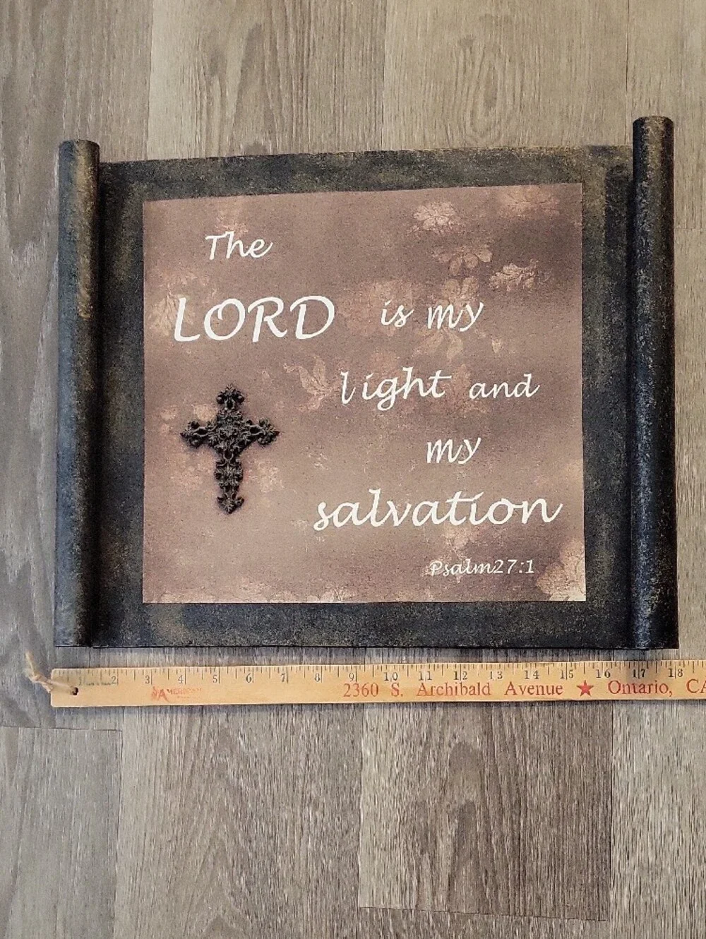 Metal Brown and Black Psalm Wall Plaque